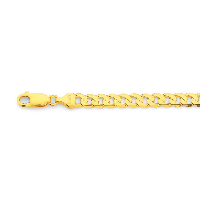 9ct Gold 20.5cm Solid Curb Bracelet