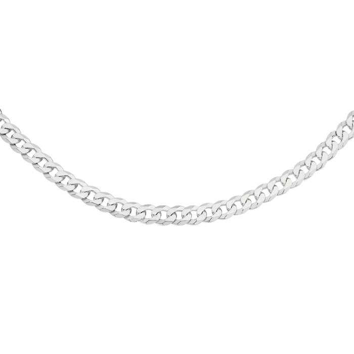 Sterling Silver 19cm Flat Curb Bracelet - Made In Italy