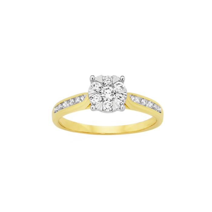 9ct Gold Diamond Cluster Ring