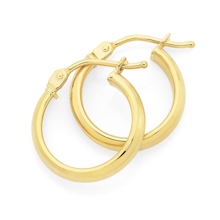 9ct Gold 10mm Hoop Earrings