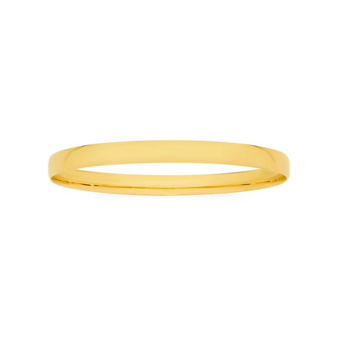 9ct Gold 65mm Solid Half Round Bangle