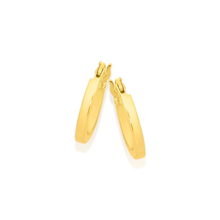 9ct Gold 2x10mm Squared Tube Hoop Earrings