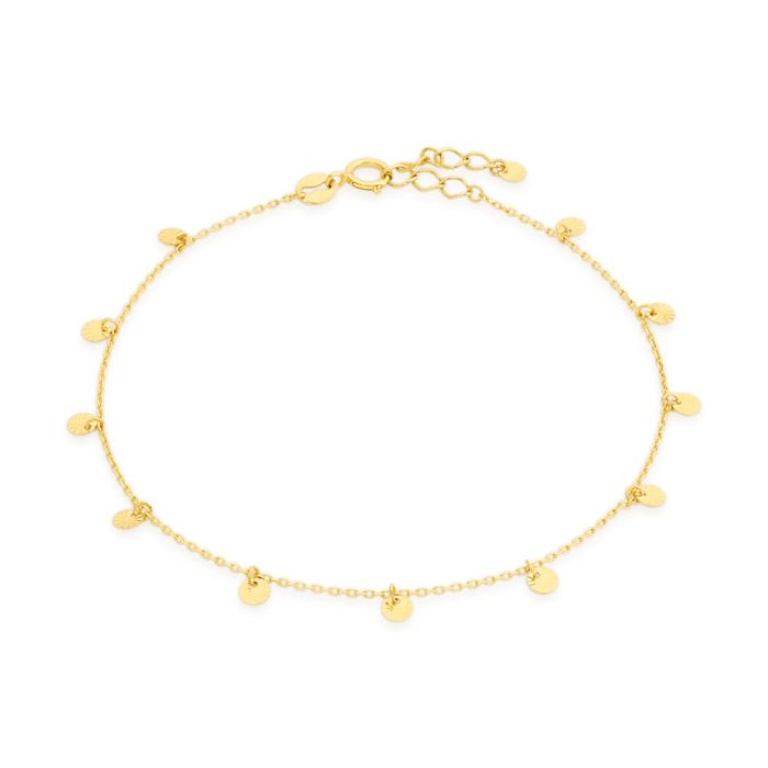 9ct Gold 19cm Multi Disc Bracelet