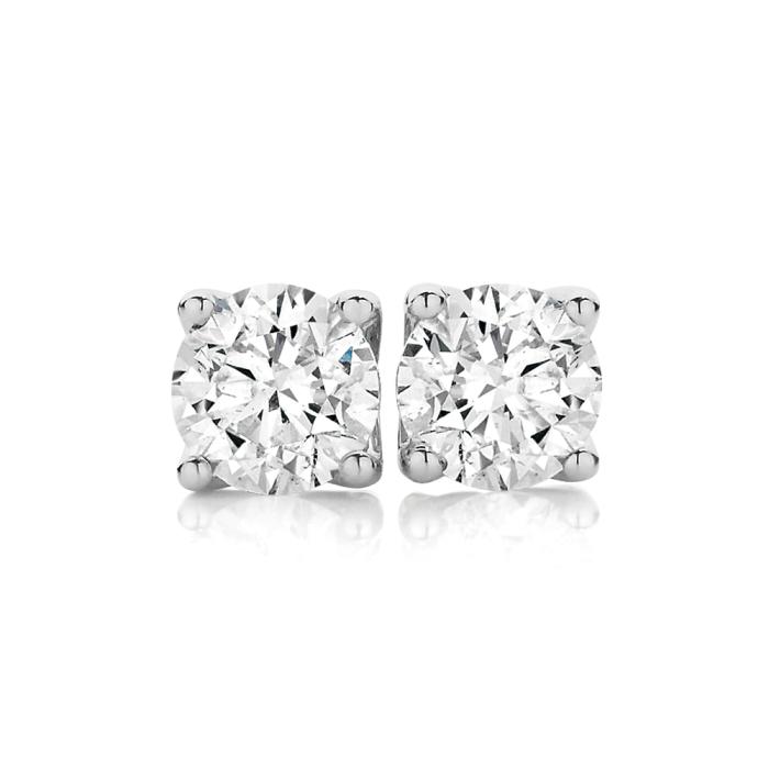 18ct White Gold 2 Diamonds Stud Earrings