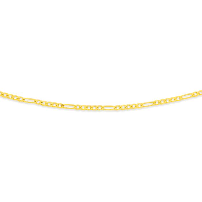9ct Gold 45cm Solid Figaro 5+1 Chain