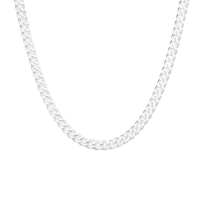 Sterling Silver 45cm Diamond-Cut Curb Chain