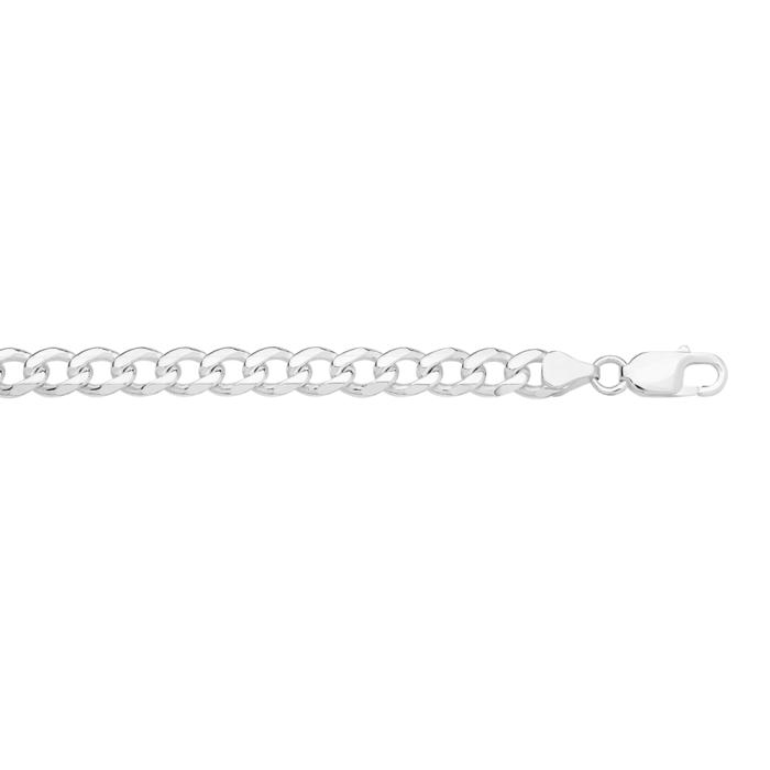 Sterling Silver 20cm Dia-Cut Bevel Curb Bracelet