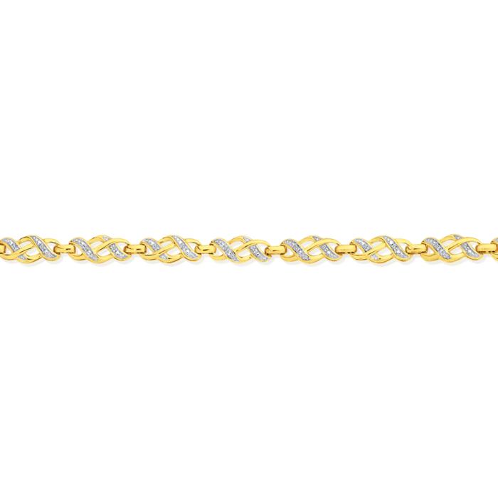 9ct Gold Diamond Love Knot Bracelet