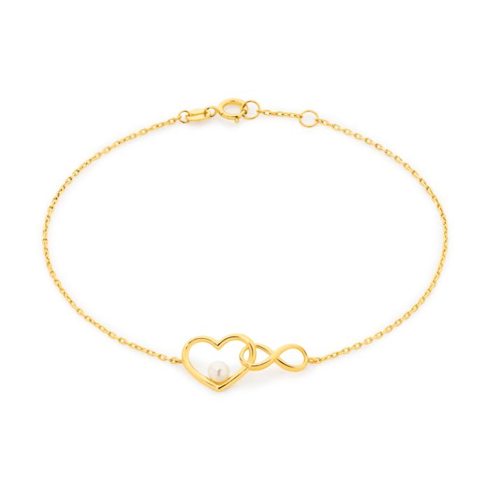 9ct Gold 19cm Cultured Freshwater Pearl Bracelet