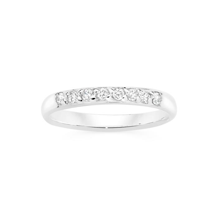 Sterling Silver Light Weight Cubic Zirconia Band Ring
