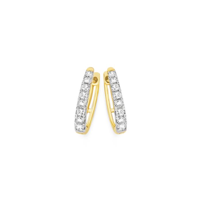 Alora 10ct Gold 20 Points TW Lab Grown Diamond Huggie Earrings