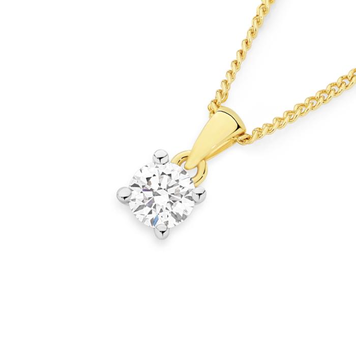 Alora 10ct Gold 1/2 Carat Lab Grown Diamond Solitaire Pendant