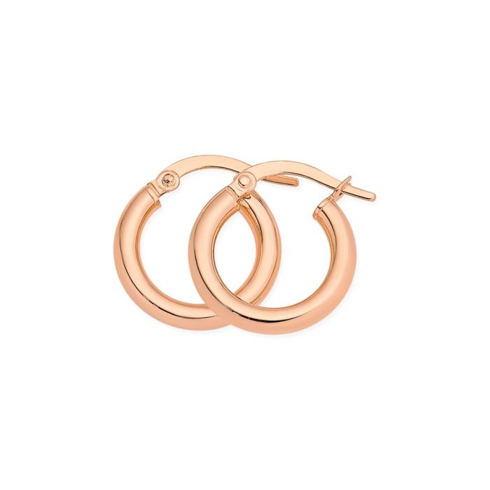9ct Rose Gold 2.5x10mm Polished Hoop Earrings