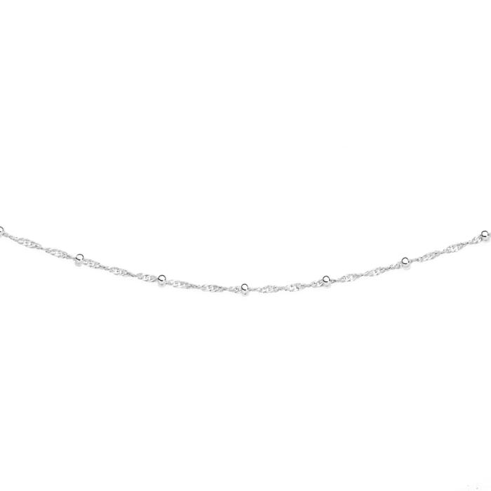 Italian Made Sterling Silver Bead 45cm Rope Chain