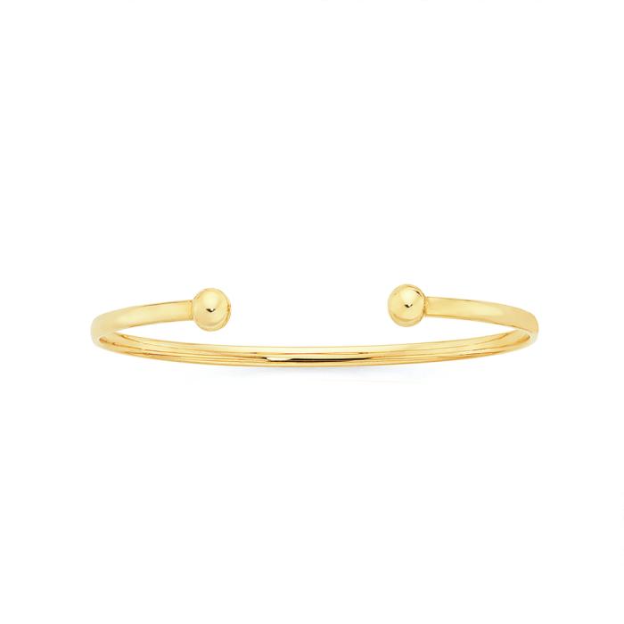 9ct Gold 60mm Hollow Oval Cuff Bangle
