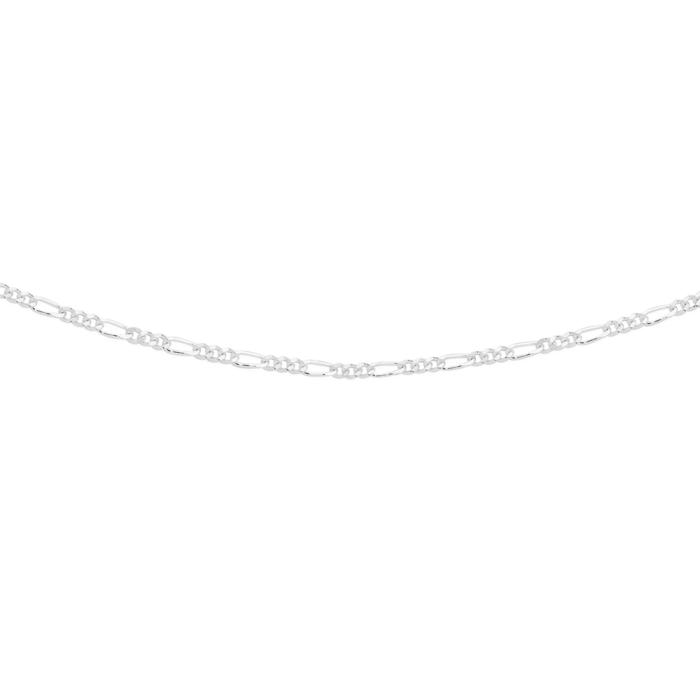 Sterling Silver 45cm 3+1 Figaro Chain
