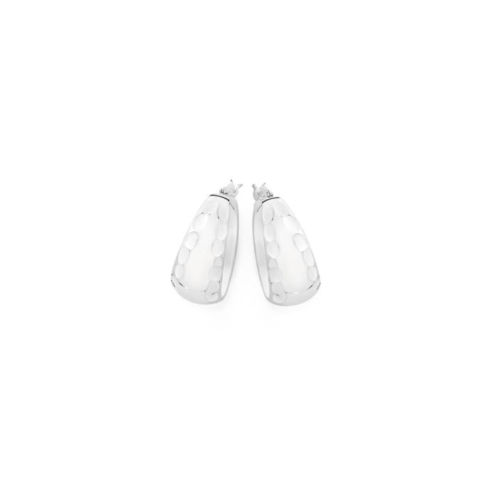 Sterling Silver Hammered Small Creole Hoop Earrings