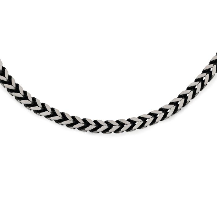 Stainless Steel 55cm Oxidised Matte Foxtail Men's Chain