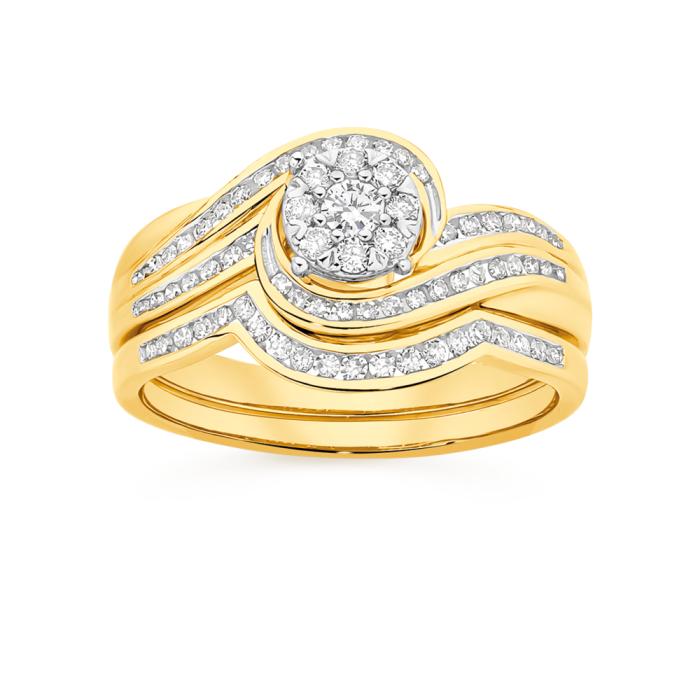 9ct Gold Diamond Bridal Set