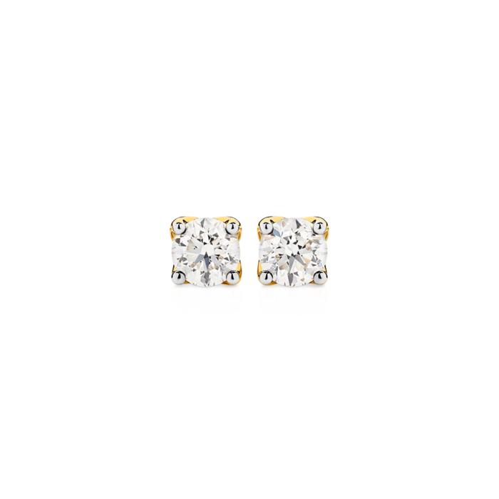 Alora 14ct Gold 1.20 Carats TW Lab Grown Diamond 4 Claw Stud Earrings