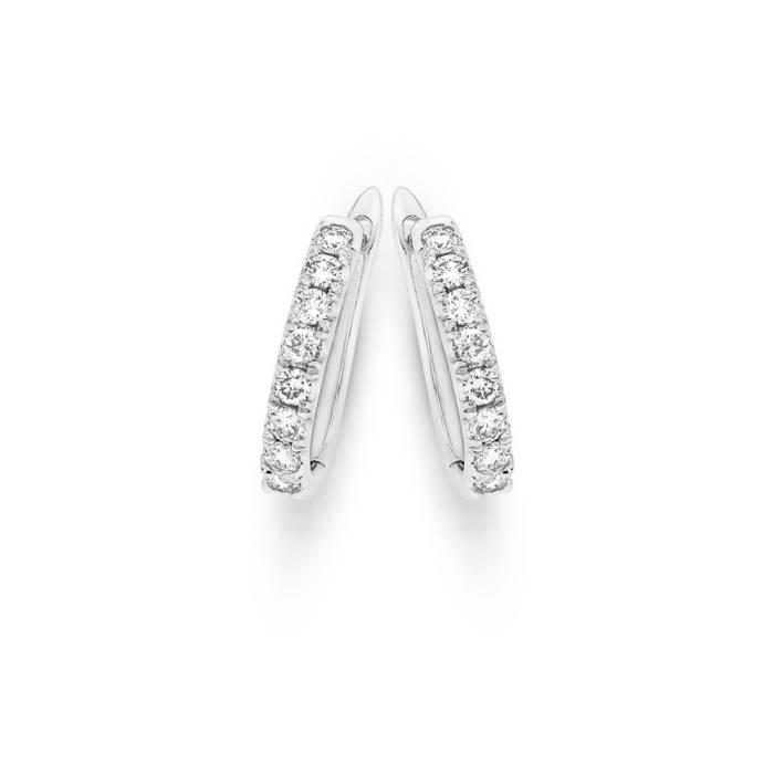 9ct White Gold Diamond Huggie Earrings