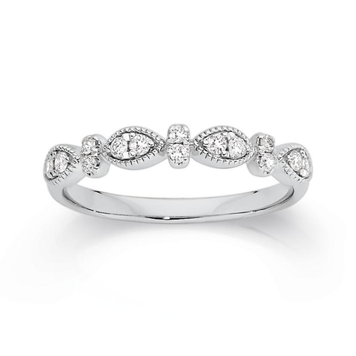 9ct White Gold Diamond Band