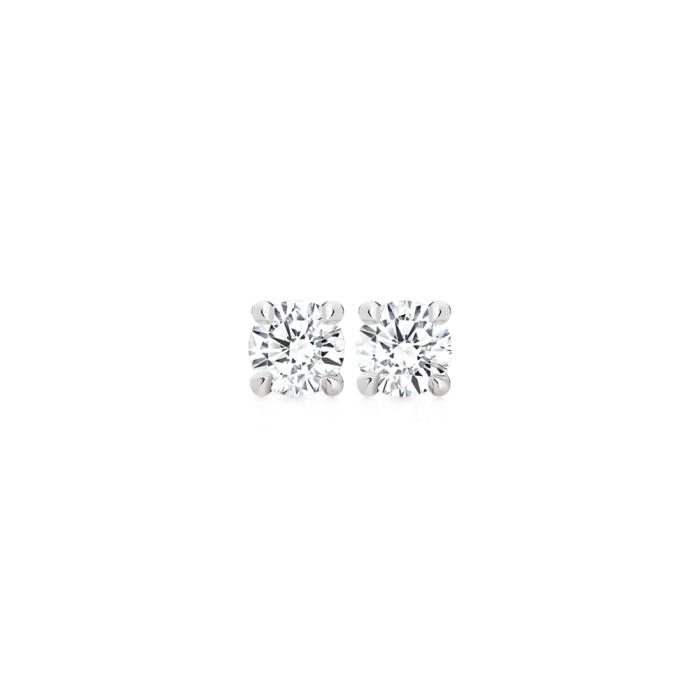 Alora 14ct White Gold 1 Carat TW Lab Grown Diamond 4 Claw Stud Earrings