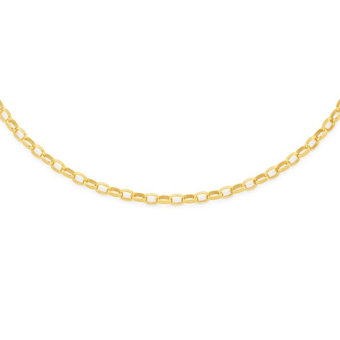 9ct Gold 50cm Solid Oval Belcher Chain