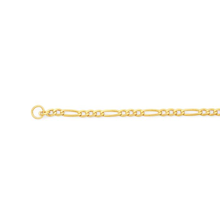 9ct Gold 45cm Solid Figaro 3+1 Chain