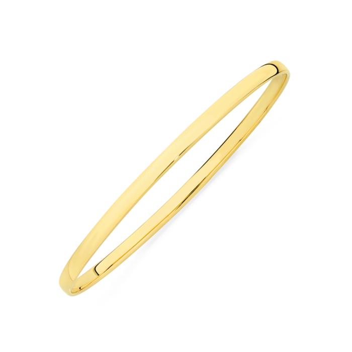 9ct Gold 65mm Solid Oval Comfort Bangle
