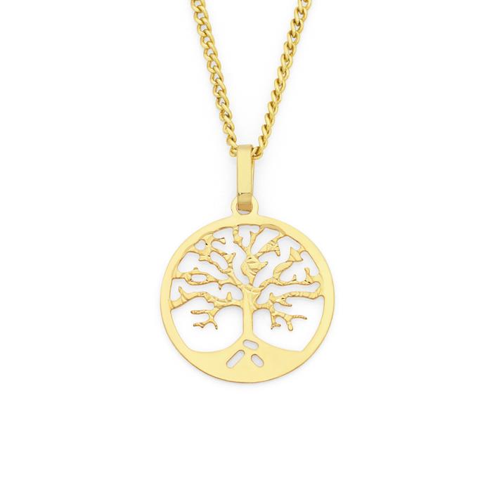 9ct Gold Open Circle Tree of Life Pendant