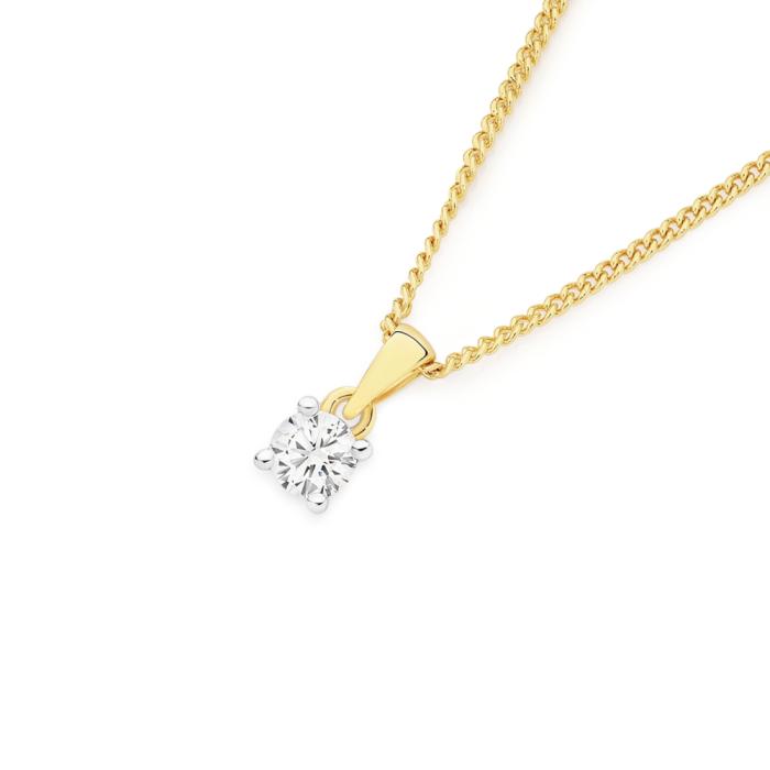 Alora 10ct Gold 1/3 Carat Lab Grown Diamond Solitaire Pendant