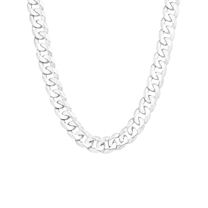 Sterling Silver 55cm Solid Concave Curb Men's Chain