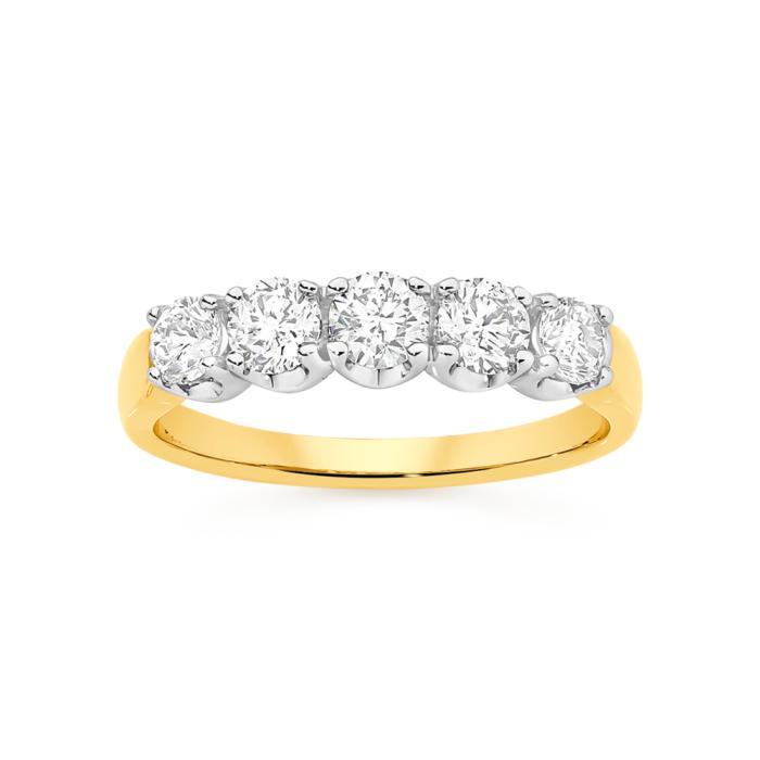 9ct Gold Diamond Claw Set Band