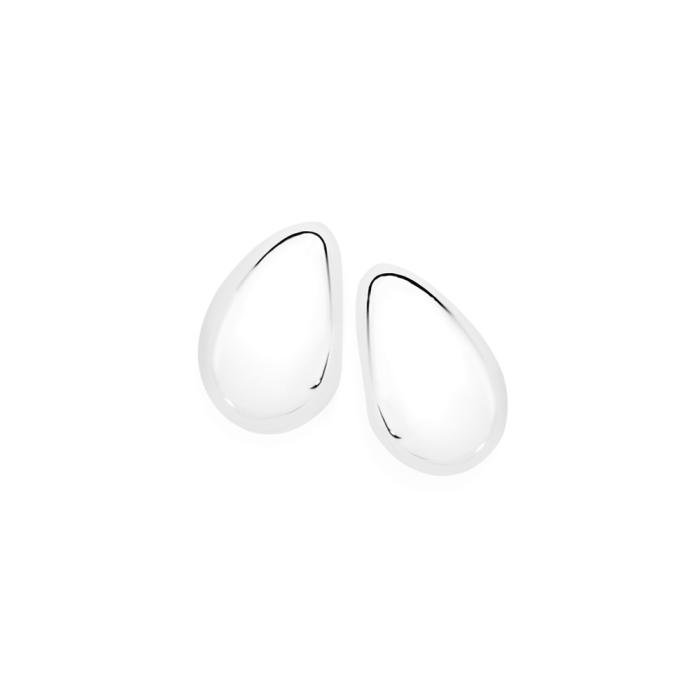 Sterling Silver Domed Pear Studs