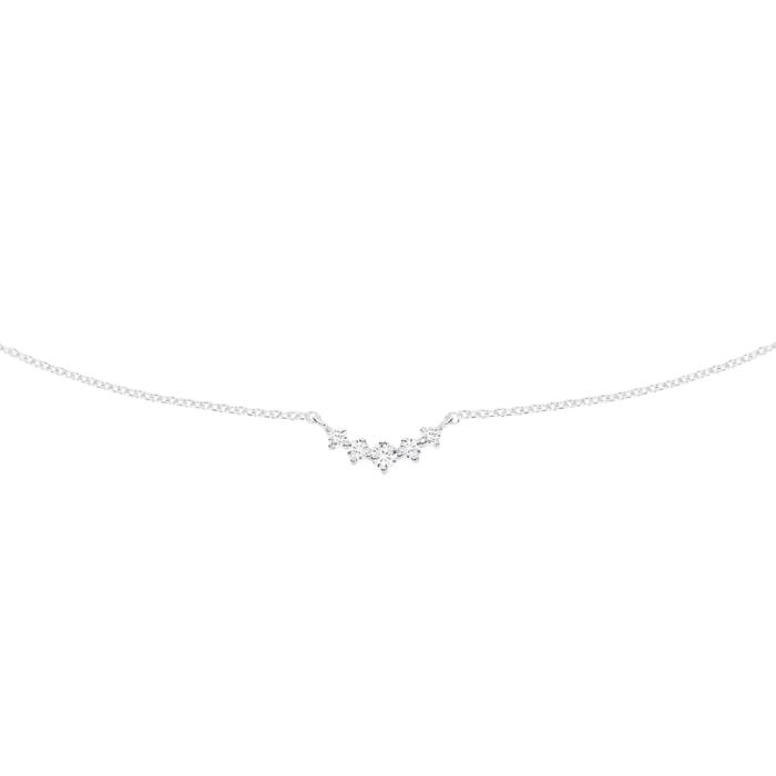 Sterling Silver 45cm Five Cubic Zirconia Elegant Necklet