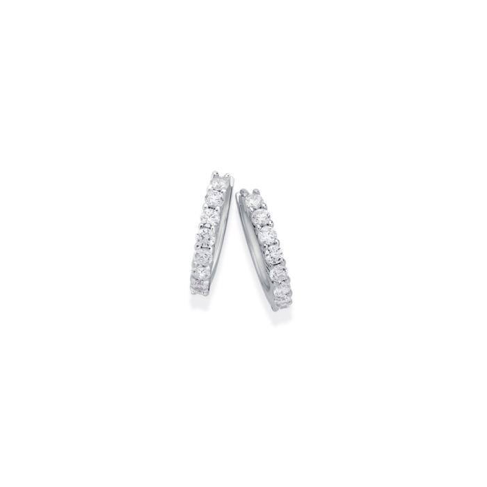 Sterling Silver Cubic Zirconia Huggie Earrings