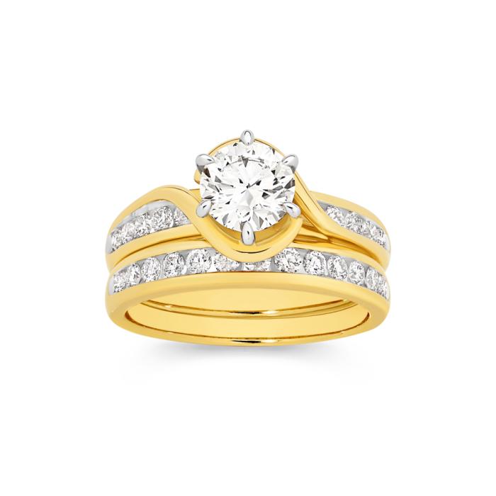 Alora 14ct Gold 1 3/4 Carats TW Lab Grown Diamond Bridal Set