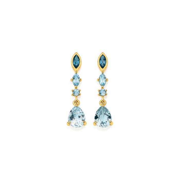9ct Gold Multi Topaz Earrings