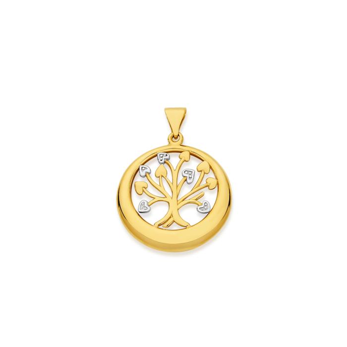 9ct Gold Two Tone Tree of Life Pendant