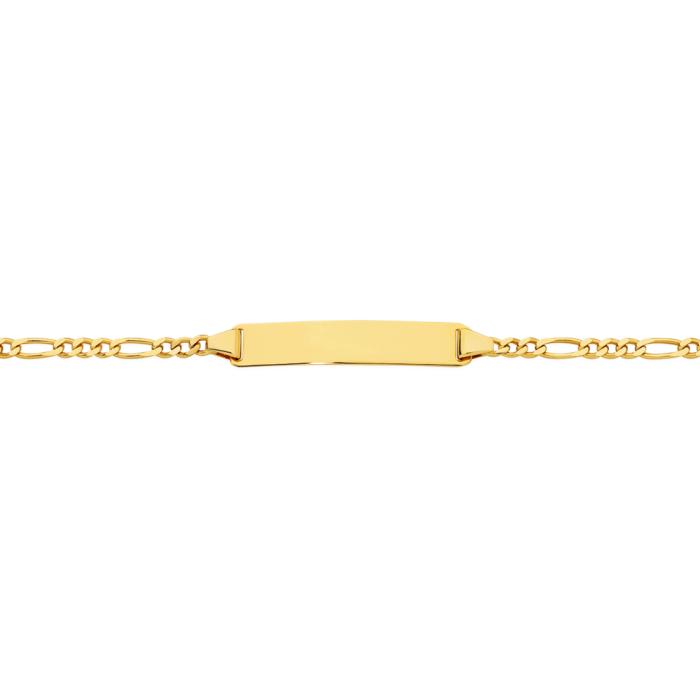 9ct Gold 15cm Solid Fiagro 3+1 Identity Bracelet