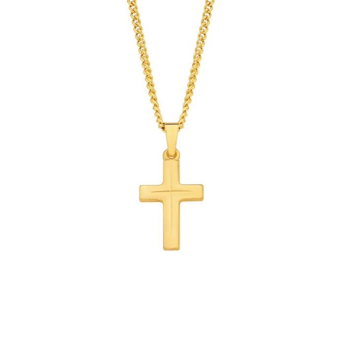 9ct Gold Lined Centre Cross Pendant
