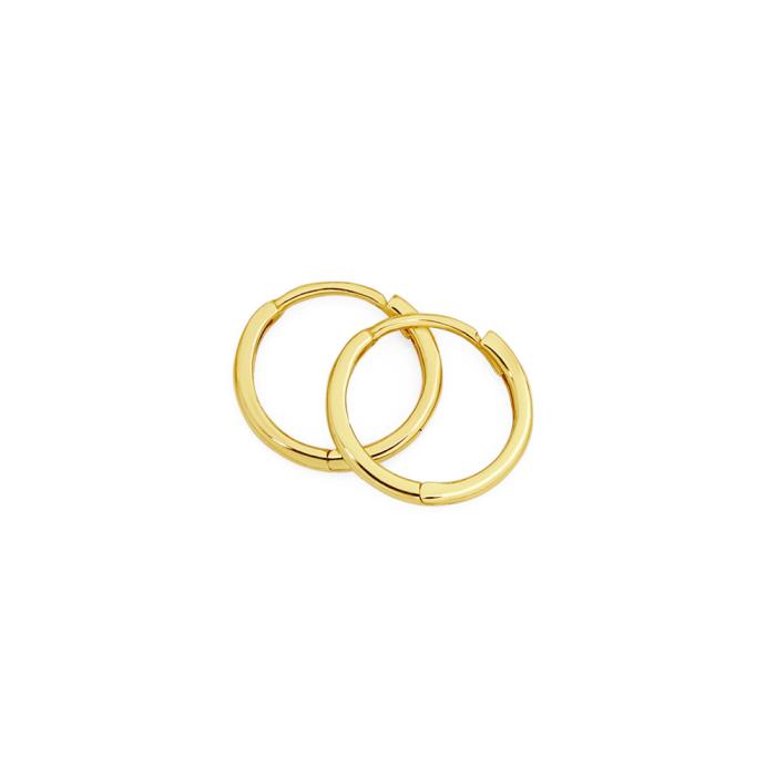 9ct Gold 1.5x9mm Fine Polished Huggie Earrings