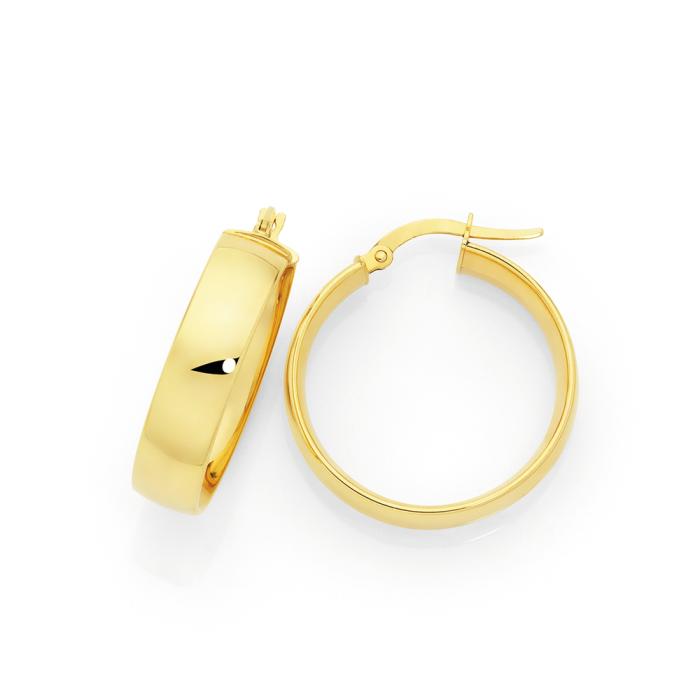 9ct Gold 6x20mm Hoop Earrings
