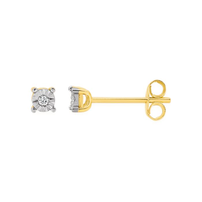 9ct Gold Diamond Miracle Set Stud Earrings