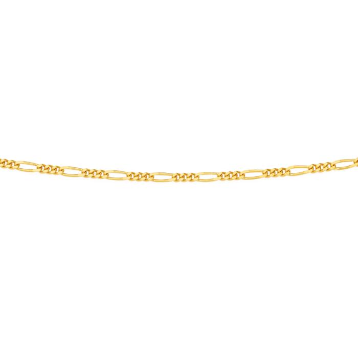 9ct Gold 55cm Fine 3+1 Figaro Chain