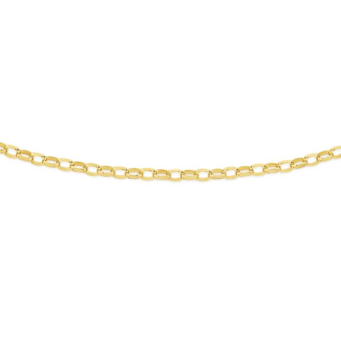 9ct Gold 45cm Solid Oval Belcher Chain