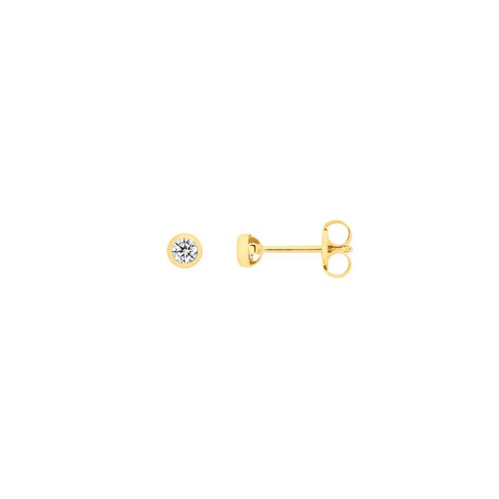 9ct Gold 3mm Cubic Zirconia Studs