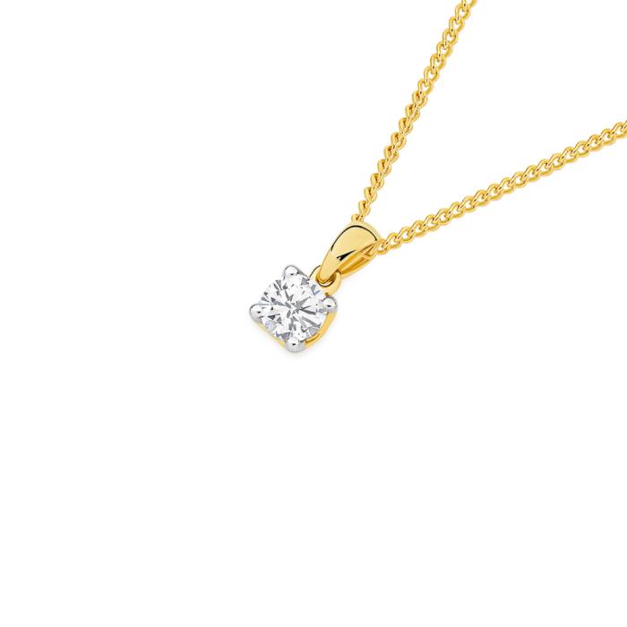 Alora 9ct Gold 1/2 Carat Solitaire Lab Grown Diamond Pendant