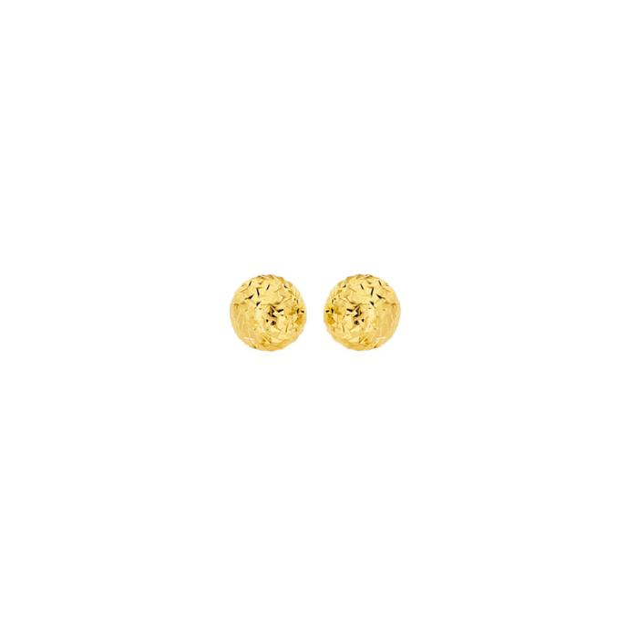 9ct Gold 5mm Diamond-Cut Ball Stud Earrings